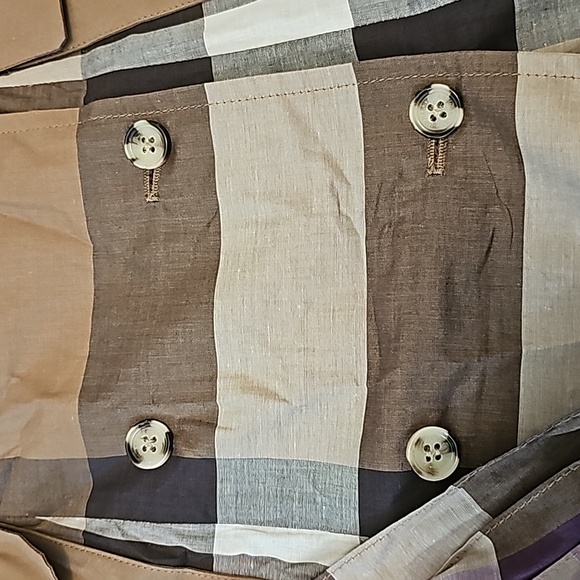 Burberry Brown and Purple Plaid Midi Dress - Picture 7 of 7